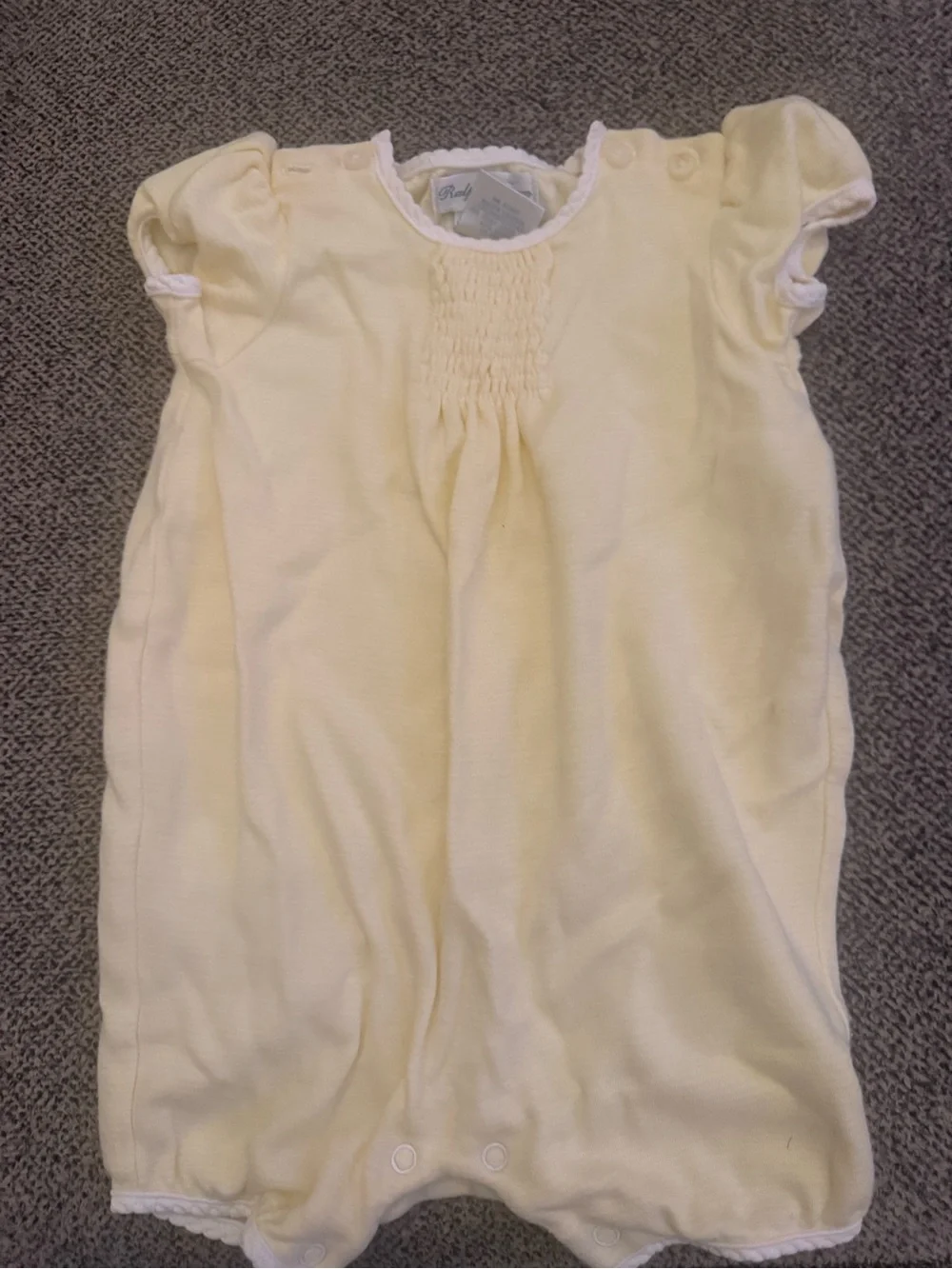 Ralph Lauren Pale Yellow Smocked Infant Romper